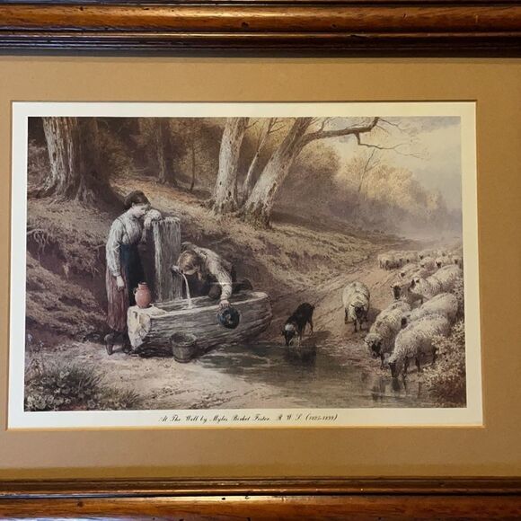 Myles Birket Foster “At The Well” R.W.S (1825-1899) Framed & Matted Print - Picture 15 of 16